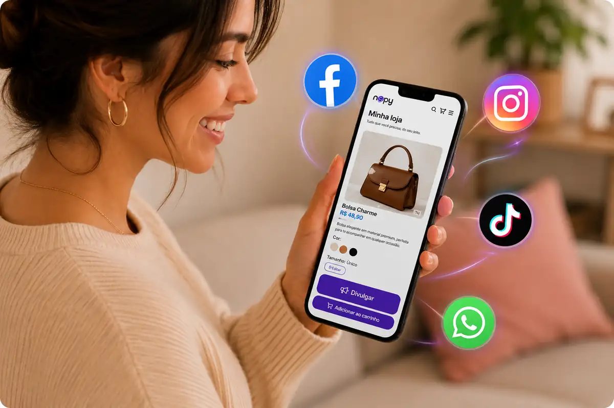 Divulgação automática do produto nas redes sociais