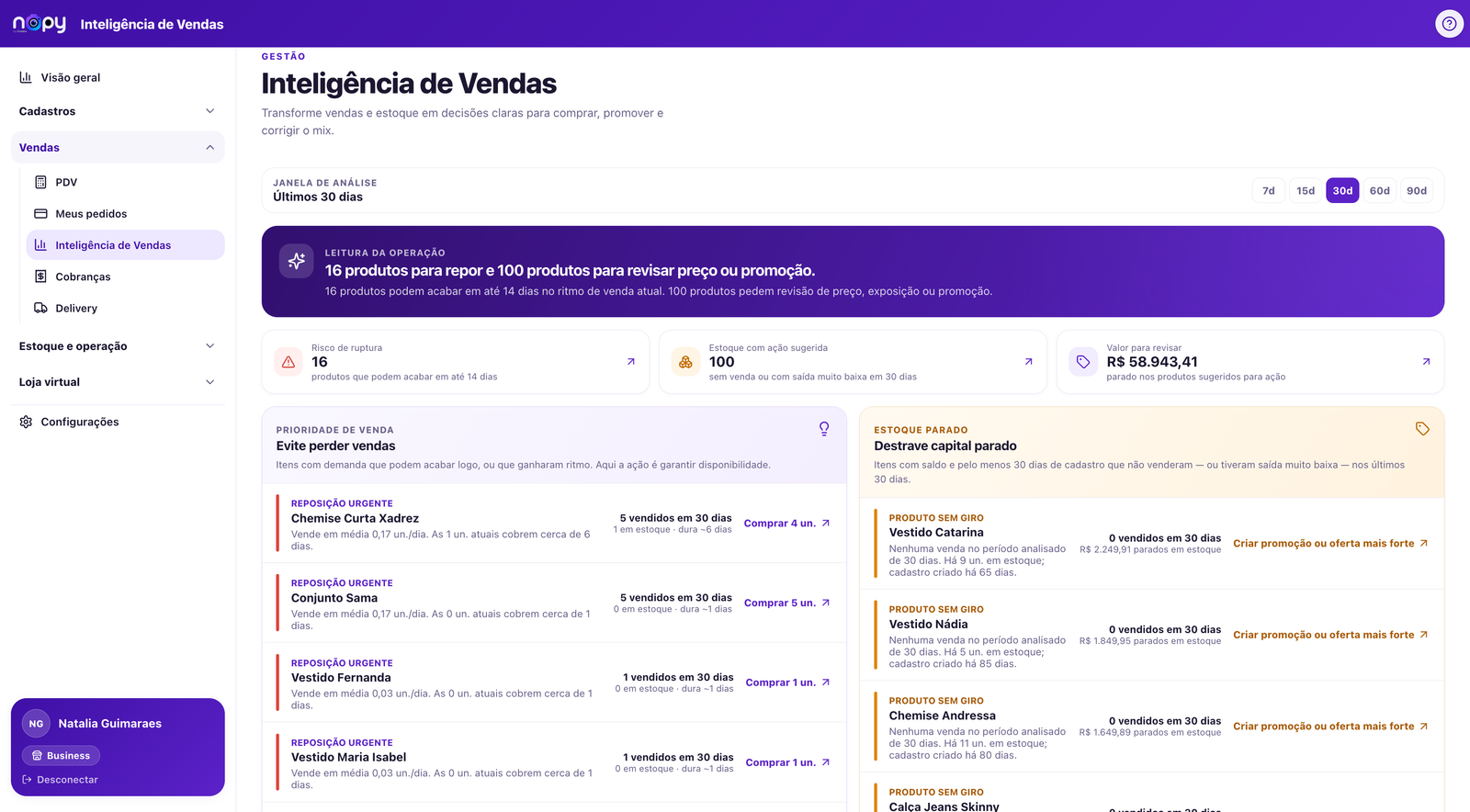 Inteligência de Vendas do Nopy